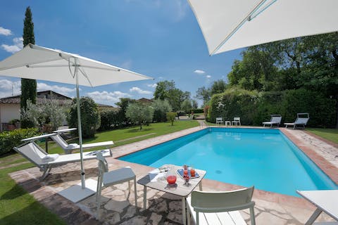 Soak up the Tuscan sun from in or beside the private pool