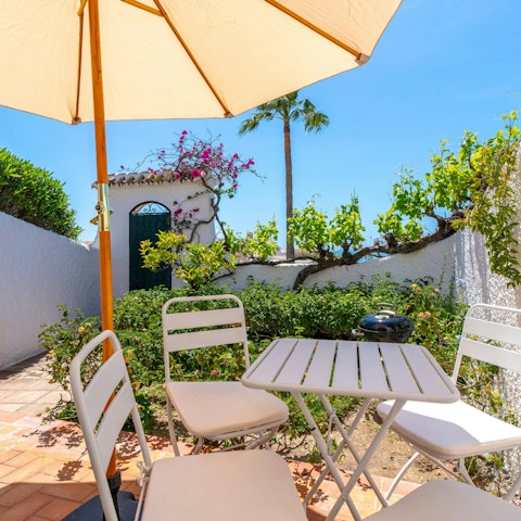 Fire up the grill for a barbecue in the private garden