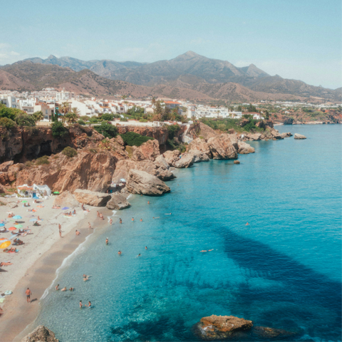 Make the ten-minute drive to Nerja's pretty beaches