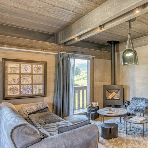 Curl up beside the wood-burning stove on chilly evenings