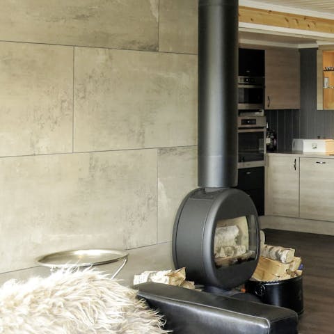 Brighten up dark evenings with the wood-burning stove
