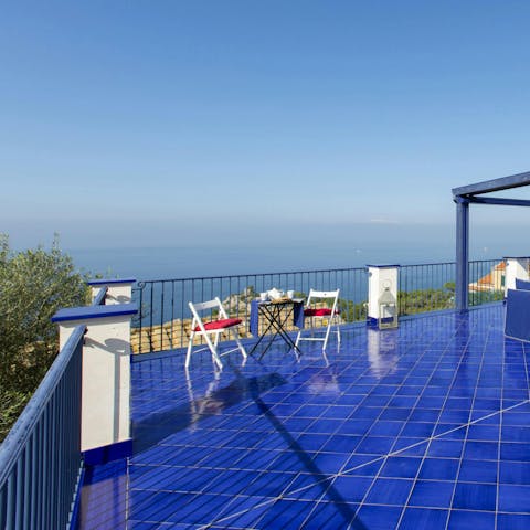 Admire the far-reaching views on the terrace