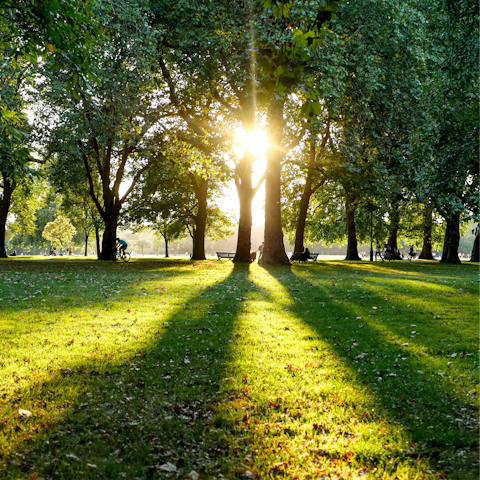 Find peace while exploring Hyde Park – a short walk away