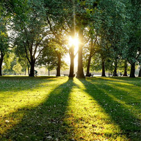 Find peace while exploring Hyde Park – a short walk away