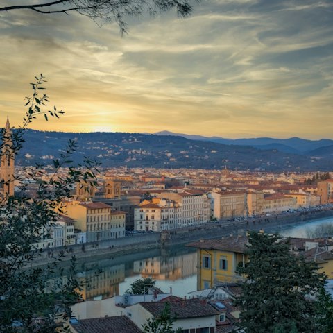 Wander down to the Arno River, just a five-minute walk away