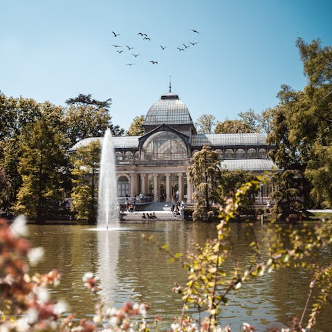 Visit El Retiro Park with its pretty boating lake – a twenty-minute walk away