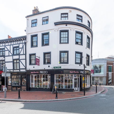 Stay in heart of town, surrounded by restaurants and ancient Abbey Ruins