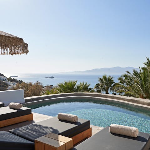 Savour the views from the pool or make your way to beach