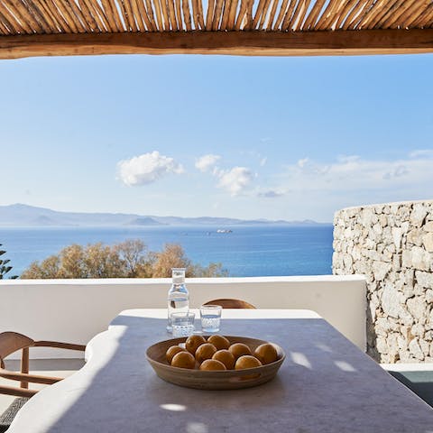 Watch the sky transform whilst sipping refreshing drinks on the terrace