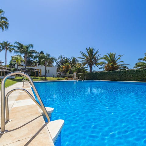 Look forward to floating about in the communal pool on a lazy afternoon
