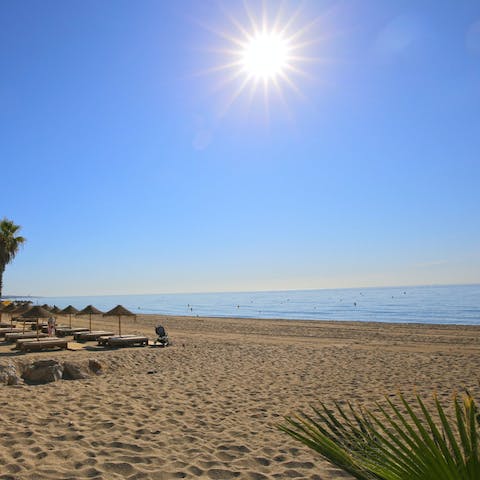 Bask in the sunshine on Casablanca Beach, a short walk away