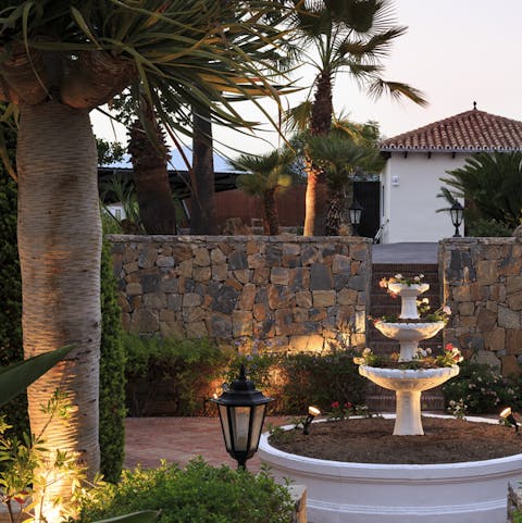 The romantic grounds include a fountain