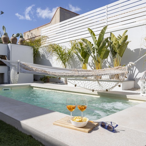 Sip cocktails from the private pool