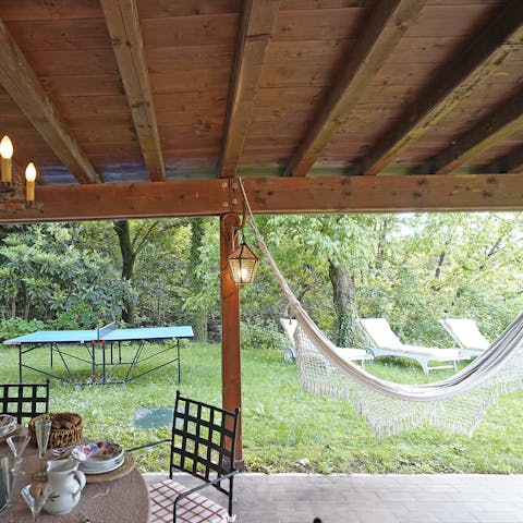 Grab a book and spend lazy afternoons on the hammock