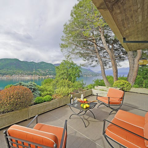 Enjoy the view as you toast a glass of wine to the sunshine