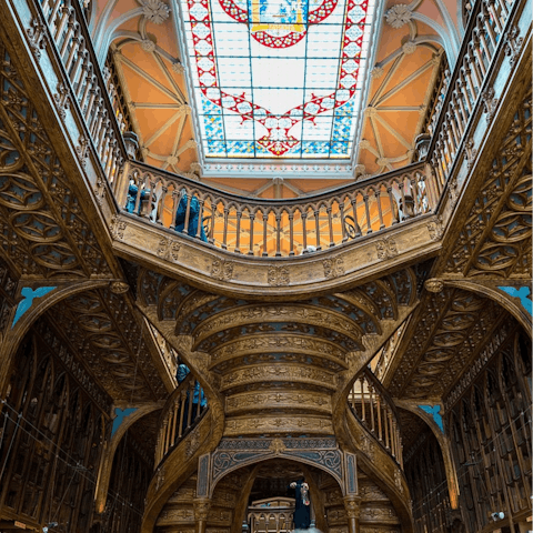 Visit the beautiful Livraria Lello bookshop, reachable on foot from home