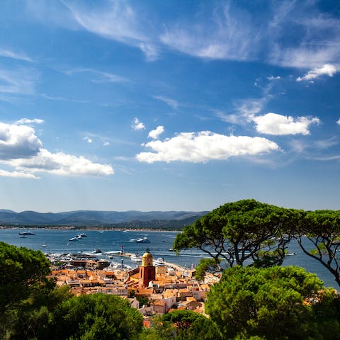 Reach the well-heeled town of Saint-Tropez, a short drive away