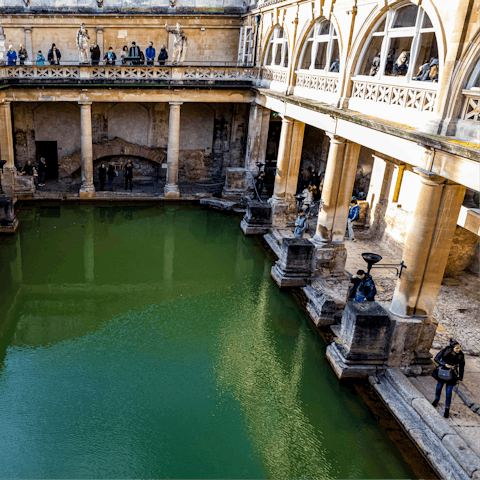 Soak up the history of the Roman Baths, ten-minute walk away