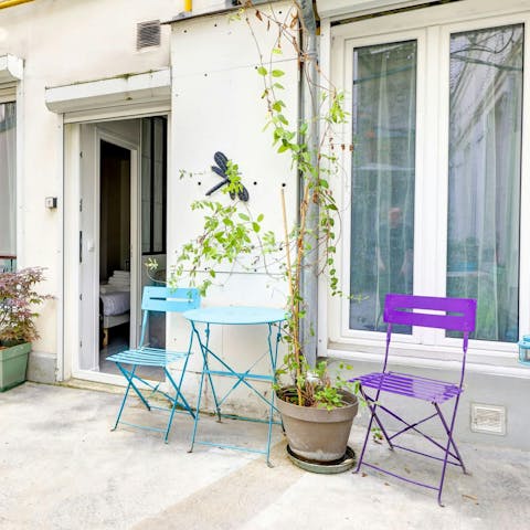 Enjoy a glass of champagne on the patio