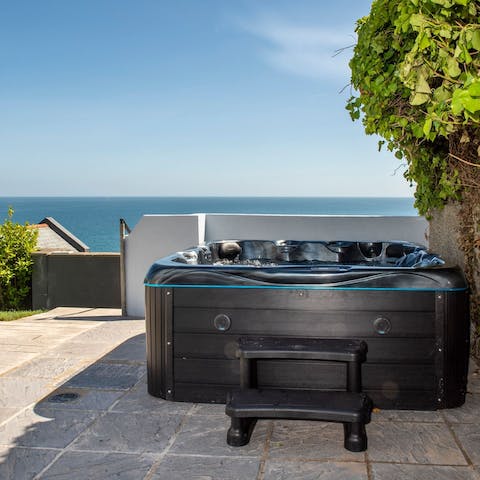 Sit back in the hot tub and let all your worries melt away