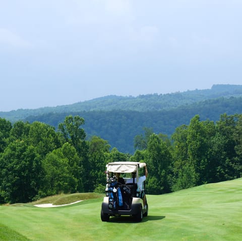 Tee off the green at Atalaya Golf & Country Club, a short drive away