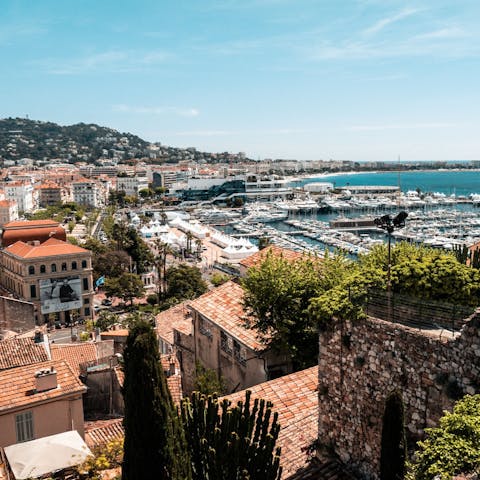 Explore Cannes, including Rue d'Antibes, a ten-minute stroll away