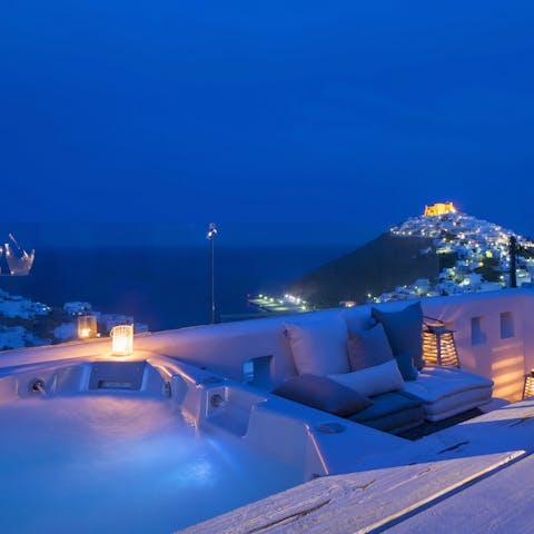 Unwind in the hot tub after a day of fun at the beach