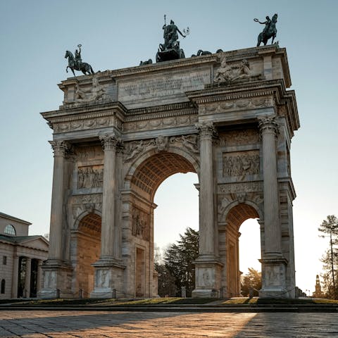 Take a short stroll to Parco Sempione to see the Arco della Pace