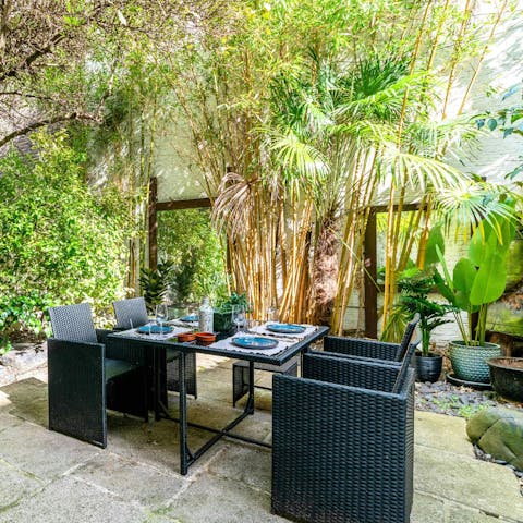 Enjoy drinks or meals in the peaceful private garden