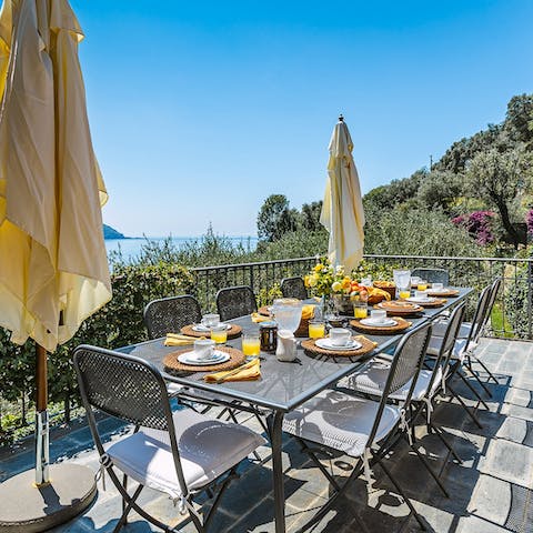 Enjoy stunning sea views with your breakfast