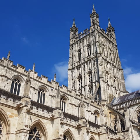 Stroll into town and admire the Gloucester Cathedral