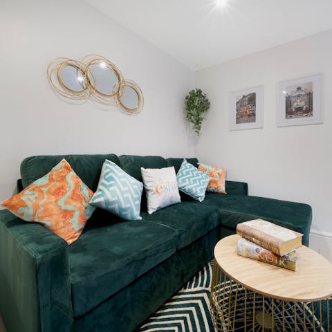 Kick back on the sofa after exploring the town
