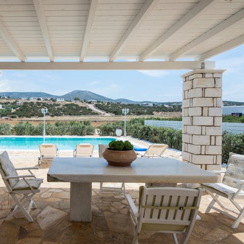 Serve up a delicious evening meal outside on the patio