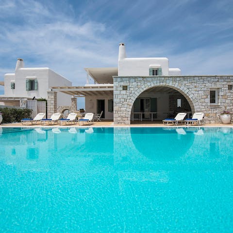 Make a splash in the glittering swimming pool on hot afternoons