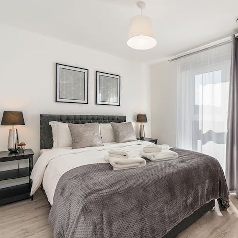 Wake up in a big, comfy king-size bed