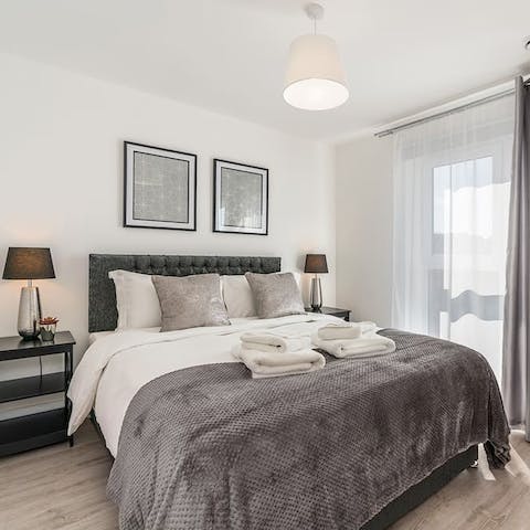 Wake up in a big, comfy king-size bed