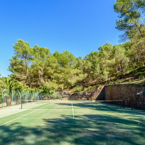 Embrace energising games of tennis on the private court