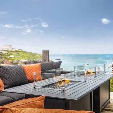 Sit out on the terrace anytime of year thanks to the fire
