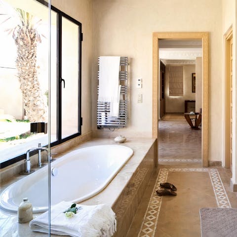 Slope away for a luxurious soak