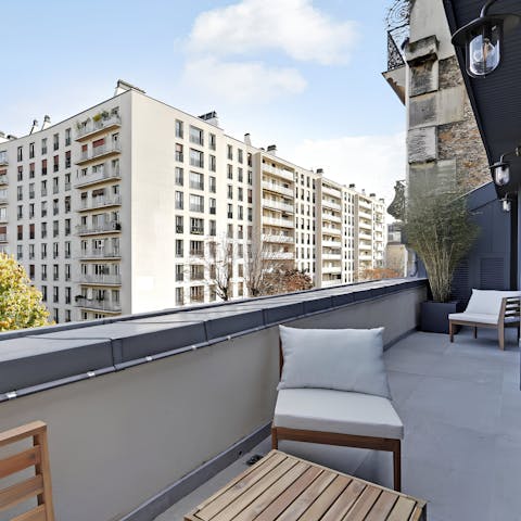 Sip your morning coffee on the balcony and plan your day