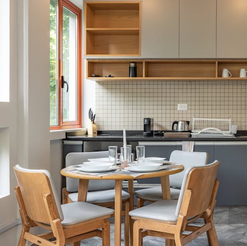 Whip up dinner in the modern kitchen