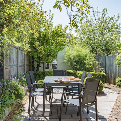 Bring dinner outside on warmer evenings for an alfresco meal