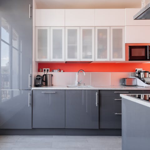 Cook some steak frites in the kitchen