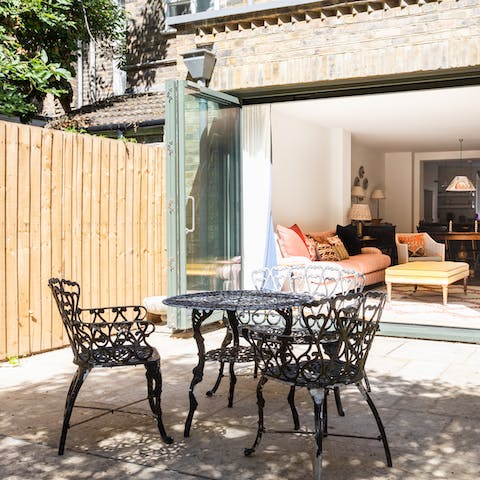 Start your day off with a freshly-brewed coffee in the garden