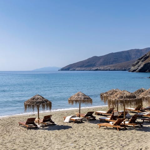 Follow the private path down to the beach and while away the day on the sand