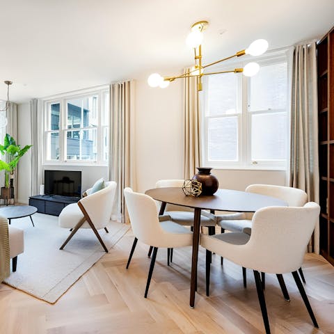 Gather at the dining table for a home-cooked family meal