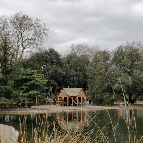 Enjoy a stroll around Battersea Park, a twenty-minute walk away