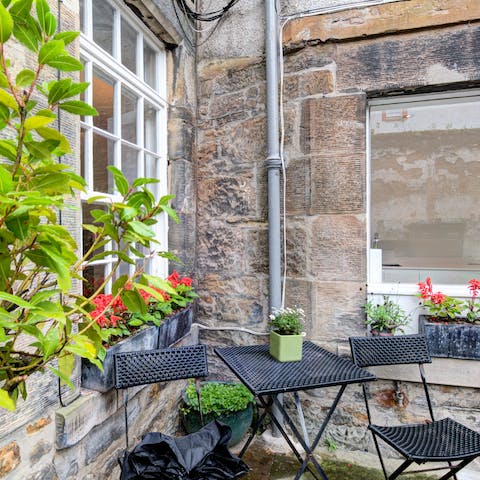 Enjoy alfresco drinks in the private courtyard on sunny afternoons