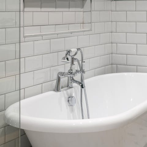 Unwind in the bath after a day at Llechwedd Slate Caverns