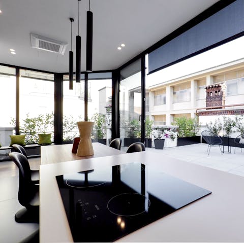 Rustle up pasta for dinner as the Milanese breeze drifts through the doors